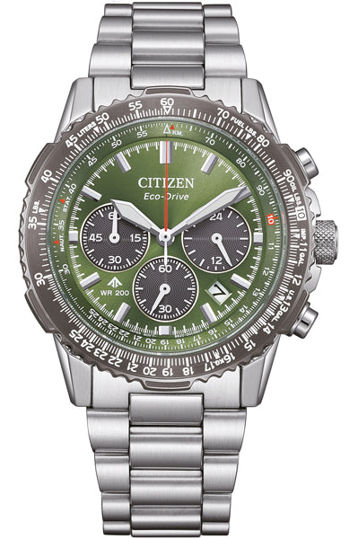 CITIZEN Chronograph Green & Stainless Steel Men's Watch CA4664 60W