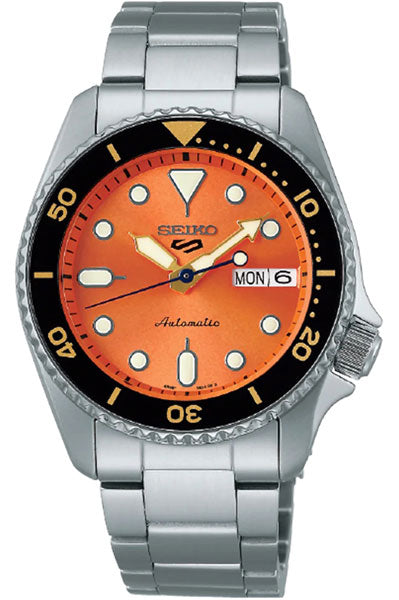 Seiko Analog Orange & Metal band Men's Watch SRPK35K1