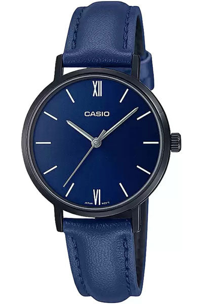 Blue Leather Analog - Women's Watch