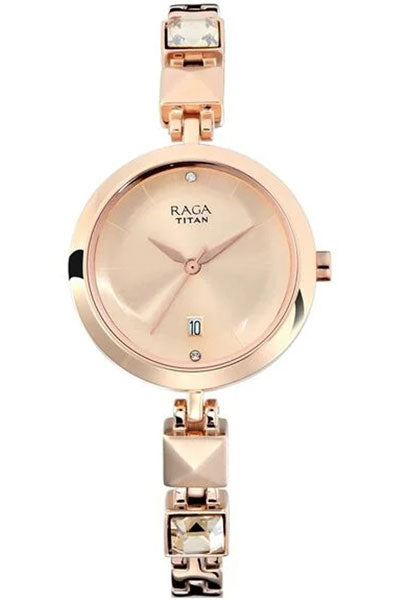 Raga Viva Rose Gold Dial Analog Metal Strap watch for Women