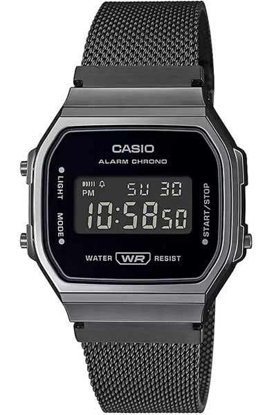 CASIO Digital Black & Stainless Steel Unisex Watch D259