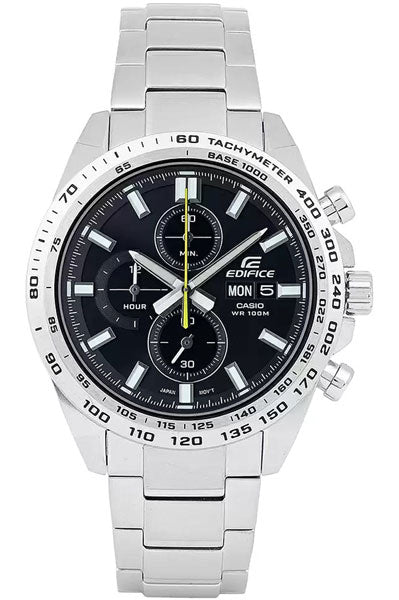 CASIO Analog Black & Stainless Steel Men's Watch ED593