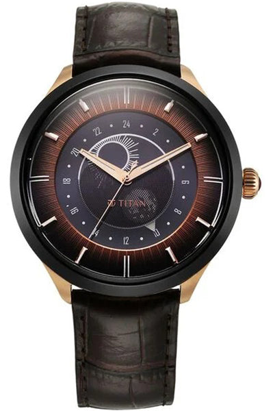 Analog Brown & Leather Men' 10028KL02