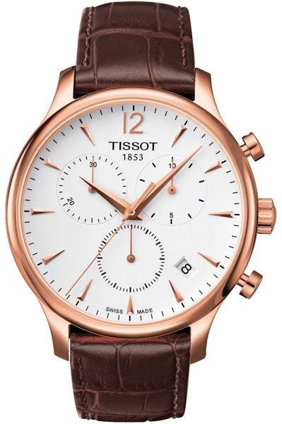 Silver & Leather Men's Watch T0636173603700