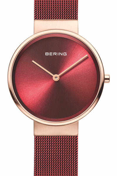 Bering Analog Red & Milanese Women's Watch 14531 363