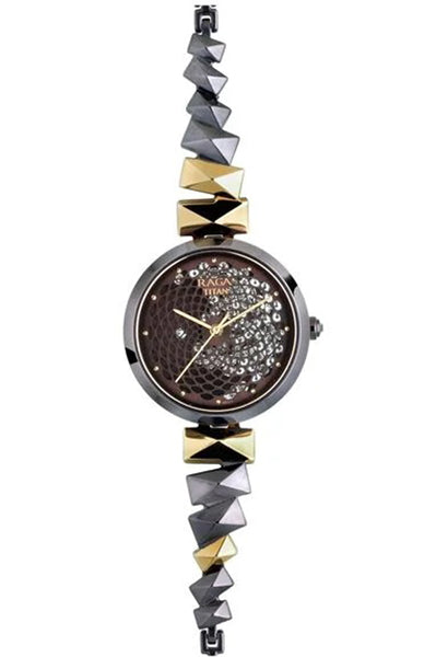 Analog Brown & Stainless Steel Women' NS95121KM01