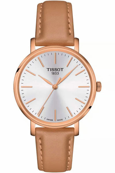 Tissot Analog White & Leather Wowen's Watch T1432103601100
