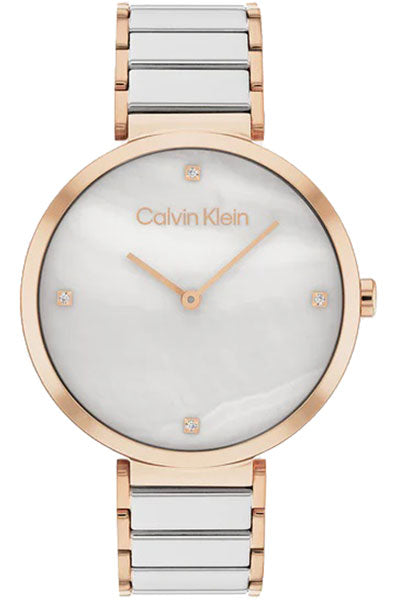 CALVIN KLEIN Analog Mother Of Pearl & Stainless Steel Women's Watch 25200430