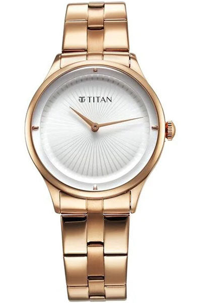 Workwear Quartz Analog White Dial Stainless Steel Strap Watch for Women NS95185WM02