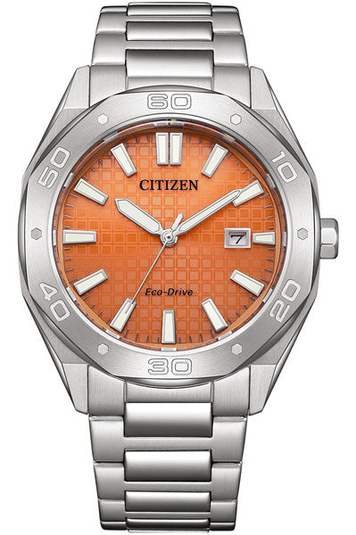 Citizen Eco-Drive Gents Watch Orange Dial - BM7630-80Z