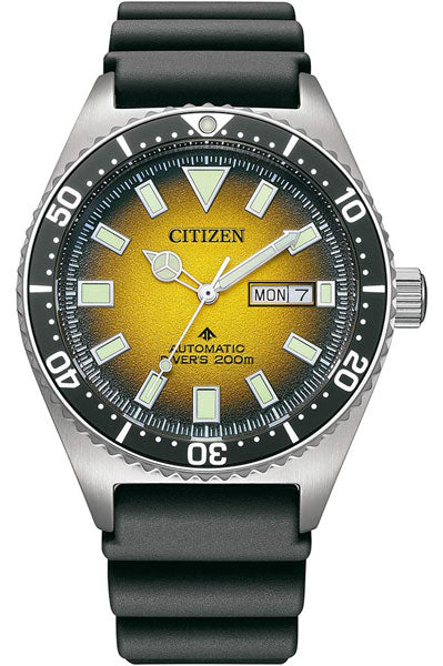 Citizen Analog Yellow & Polyurethane Men's Watch NY0120 01X