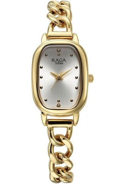 Raga Showstopper Quartz Analog Silver Dial Metal Strap Watch For Women