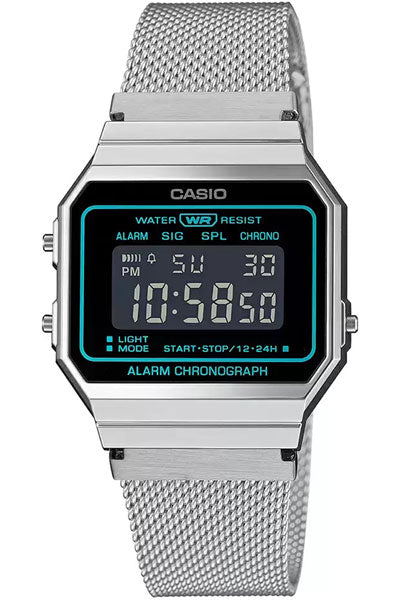 CASIO Digital Black & Stainless Steel Unisex Watch D329