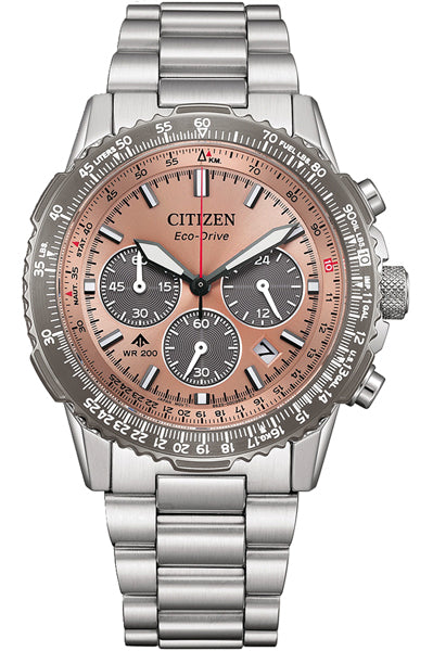 CITIZEN Chronograph Beige & Stainless Steel Men's Watch CA4664 60X