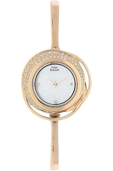 Analog Mother Of Pearl & Metal band Women's Watch NR95003WM01