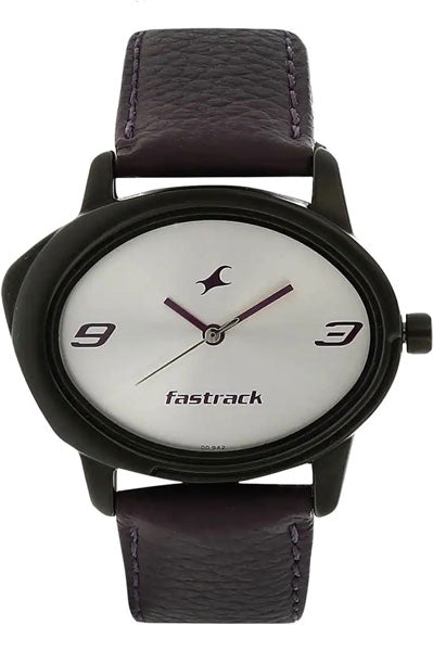 Fastrack Analog Silver & Leather Men's Watch NP6098NL01
