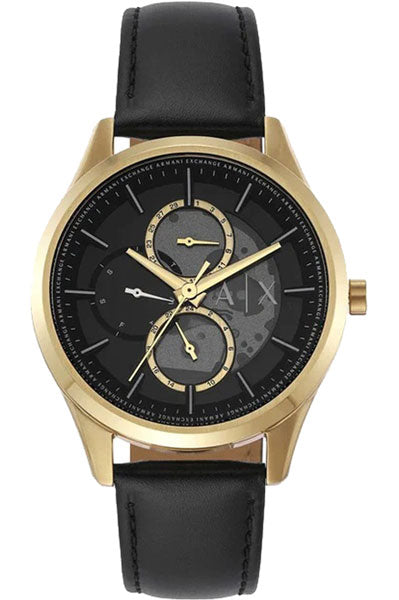 Armani Exchange Analog Black & Leather Men's Watch AX1876