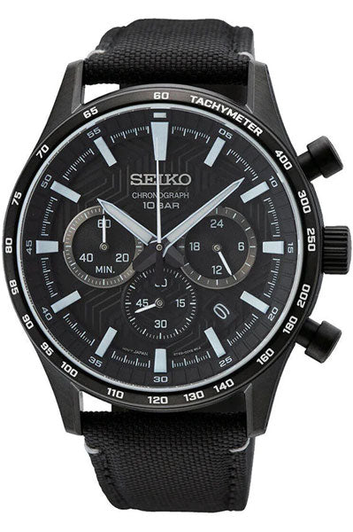 Seiko Analog Black & Nylon Men's Watch SSB417P1