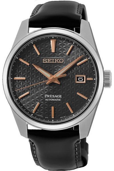 Seiko Analog Black & Leather Men's Watch SPB231J1