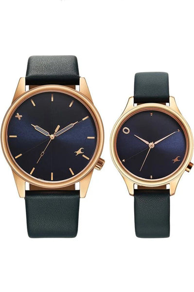 Fastrack Analog Blue & Leather Couple' 33056296WL01P
