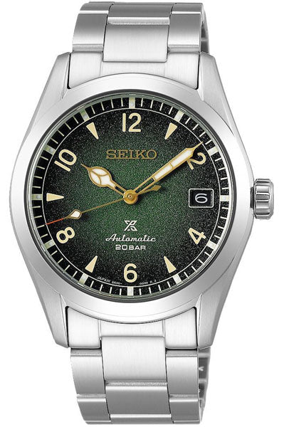 Seiko Analog Green & Stainless Steel Men's Watch SPB155J1