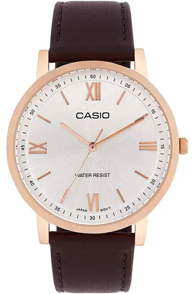 Casio Analog white & Leather Men's Watch A2162