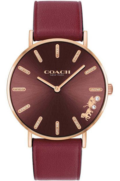 Coach Analog Red & Leather Women's Watch CO14503852W