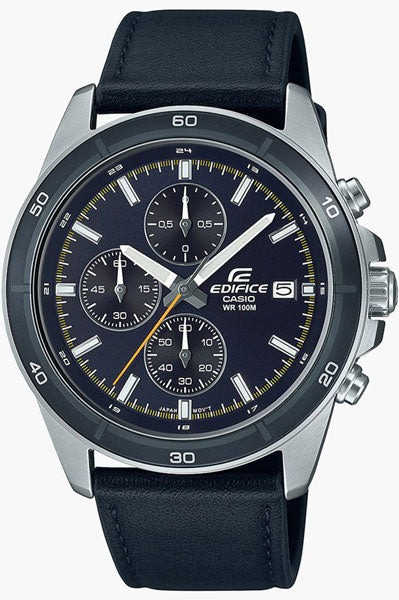 Casio Analog Black & Leather Men's Watch ED570