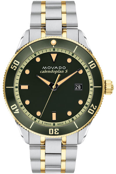 Movado Analog Green & Stainless Steel Men's Watch 3650127
