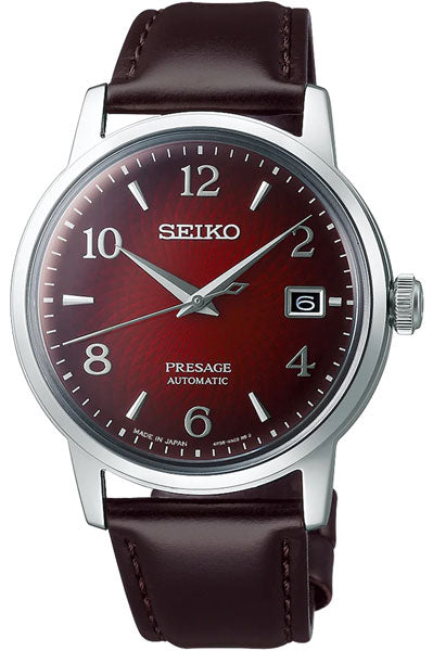 Seiko Analog Red & Leather Men's Watch SRPE41J1
