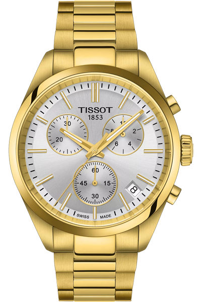 TISSOT chronograph Silver & Stainless Steel Men's Watch T1504173303100