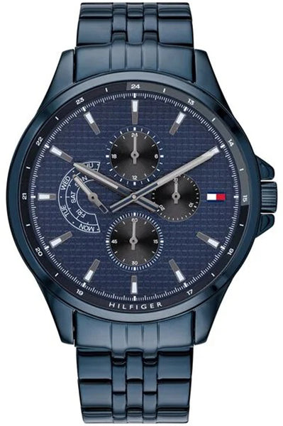 Multifunction Blue & Stainless Steel Men's Watch NETH1791618