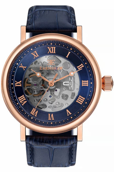 Earnshaw Analog Blue & Leather  Men' ES 8806 03
