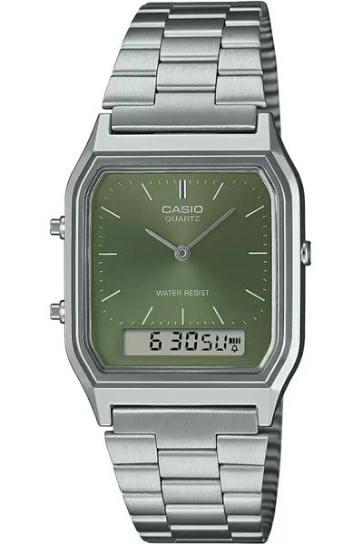 Casio Analog-Digital Green & Stainless Steel Unisex Watch AD278