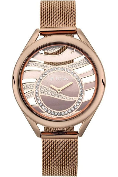 Analog Brown & Stainless Steel Women's Watch NR95130QM01