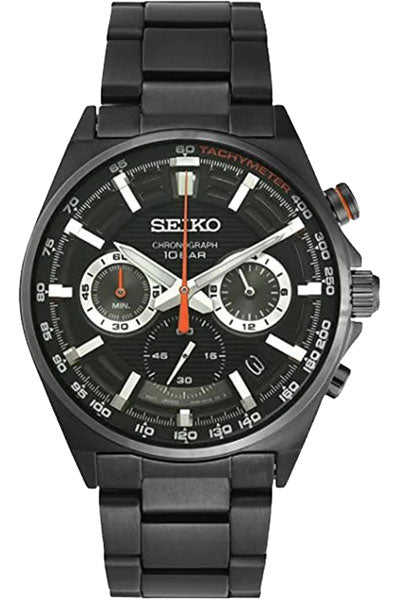 Seiko Chronograph Black & Metal band Men's Watch SSB399P1