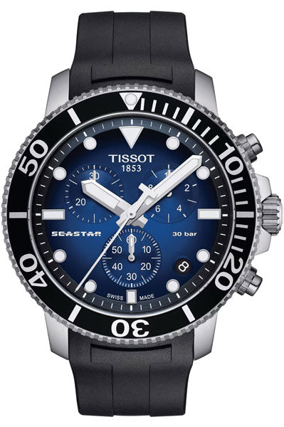 Blue & Rubber Men's Watch T1204171704100