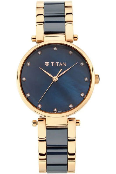 Analog Blue & Ceramic Women's Watch NQ95061WD05