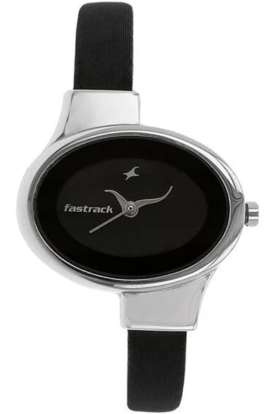 Fastrack Analog Black & Leather Women' NS6015SL02