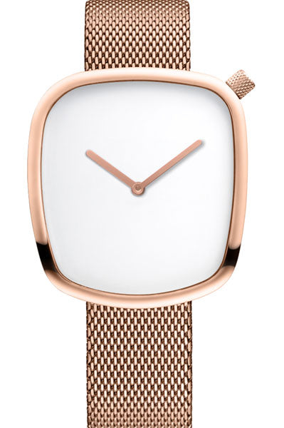 Bering Analog White & Milanese Men's Watch 18040 364