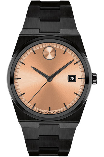 Bold Quest Quartz Rose Gold Dial Black Steel Men's Watch 3601244