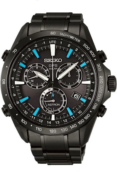Seiko Chronograph Black & Stainless Steel Men's Watch SSE013J1