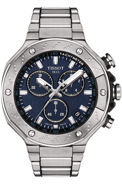 Blue & Stainless Steel Men's Watch T1414171104100
