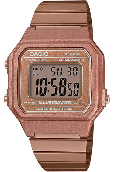 CASIO Digital Rose Gold & Stainless Steel Unisex Watch D200
