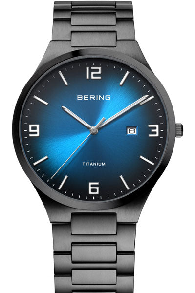 Analog Blue & Titanium Men's Watch 15240 727