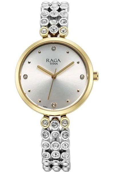 Raga Showstopper Quartz Analog Silver Dial Metal Strap Watch for Women