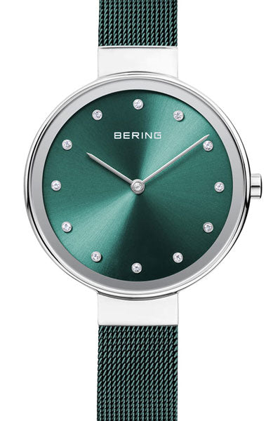 Bering Analog Green & Milanese Women's Watch 12034 808