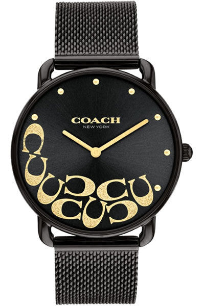 Coach Elliot Qtz Basic Black Round Dial Women's Watch|Ionic Plated Black Steel Material|Black Color Band - 14504340
