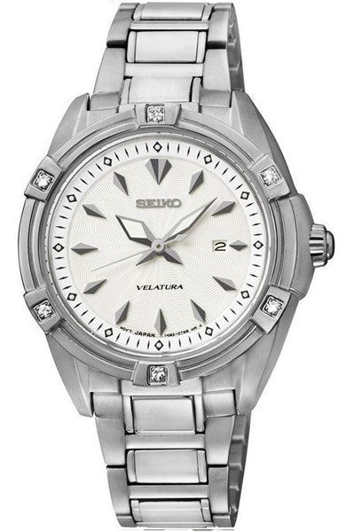 Seiko Analog White & Stainless Steel Women's Watch SXDF49P1