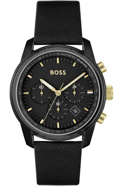 Hugo Boss Analog Black & Leather Men's Watch 1514003
